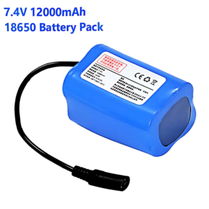 Lithium Ion Battery Pack 7.4V 12000/5200mAh Lithium Battery for Fishing Boat Rechargeable Bait Boat