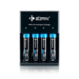 Eizfan Q4 Battery Charger 18650 21700 26650 Li-ion Batteries AU UK EU US Plug 3.6V 3.7V LED Battery Charger 4 Bay
